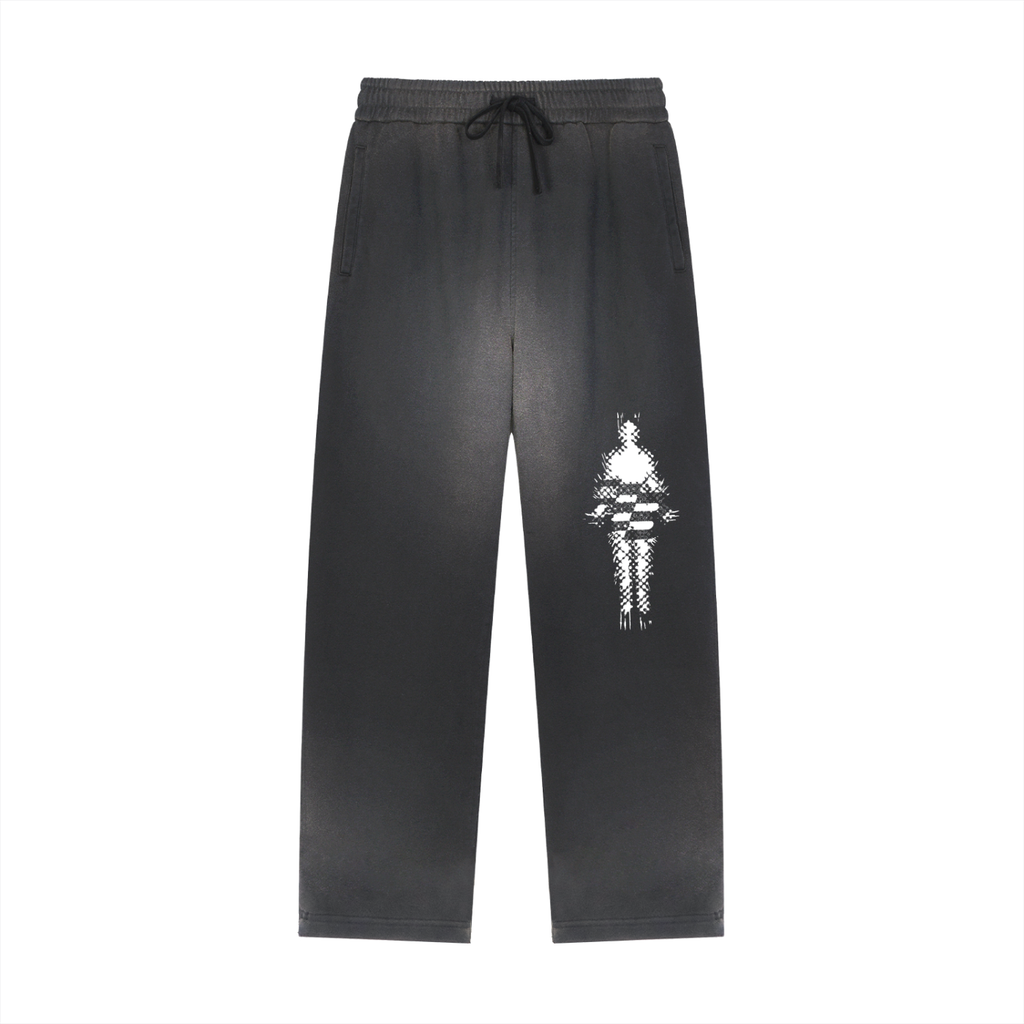 Sun Fade Raw Edge Straight-Leg Sweatpants