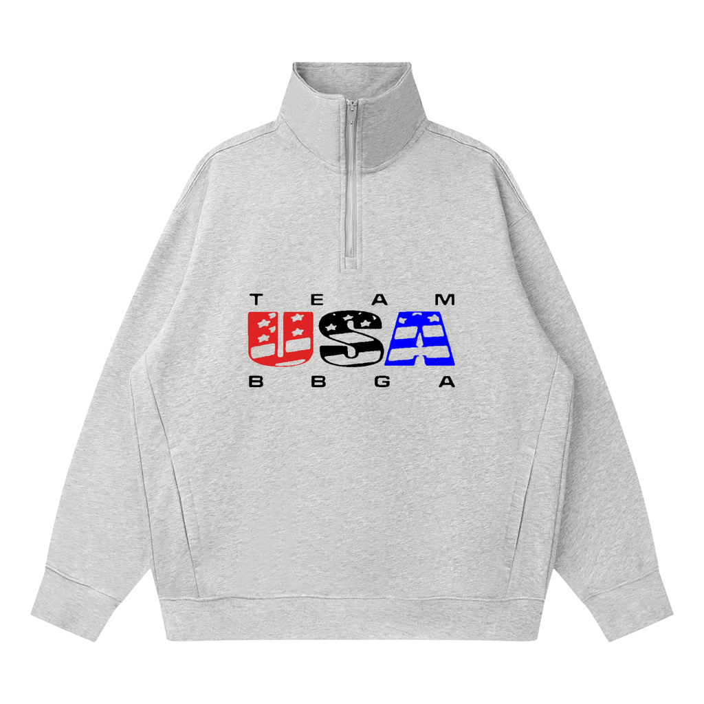 Quarter-Zip Drop Shoulder Sweatshirt
